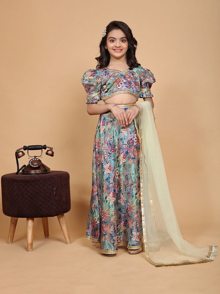Flower ghagra choli for kids