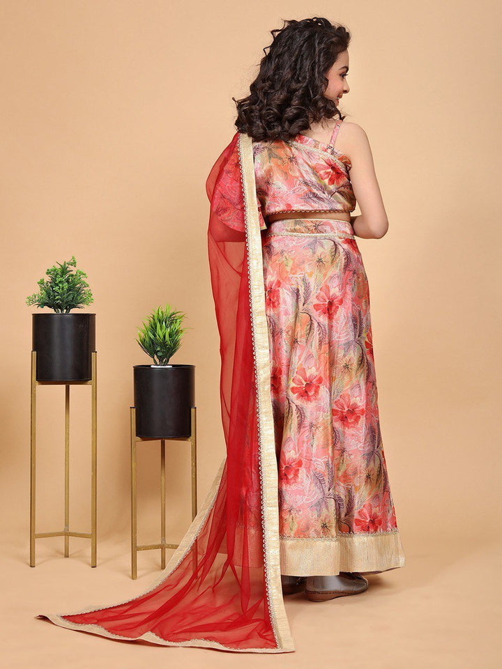 Peach floral ghaghra for girls - gracy