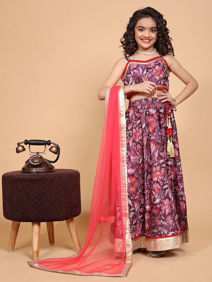 Purple little girl lehenga - gracy