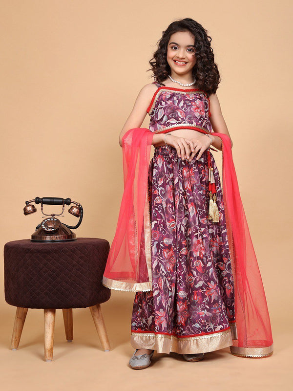 Purple little girl lehenga - gracy